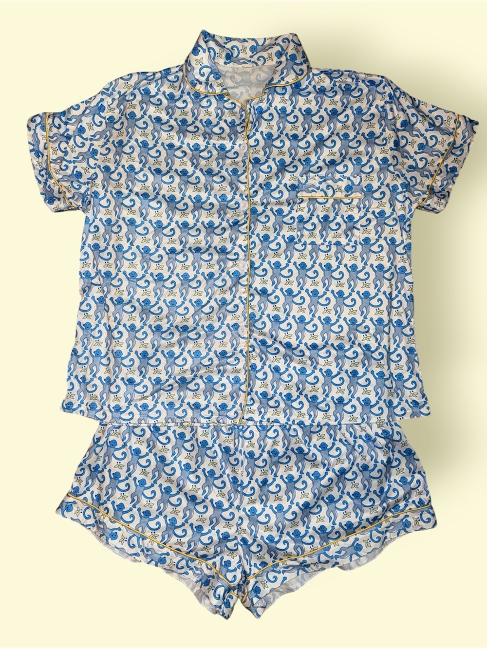 Monkey Pajamas shorts set blue
